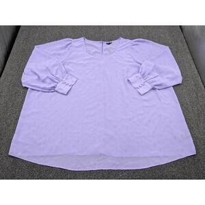 Torrid Women's Chiffon Clip Dot Puff Sleeve Blouse Lavender Sheer Plus Size 4X